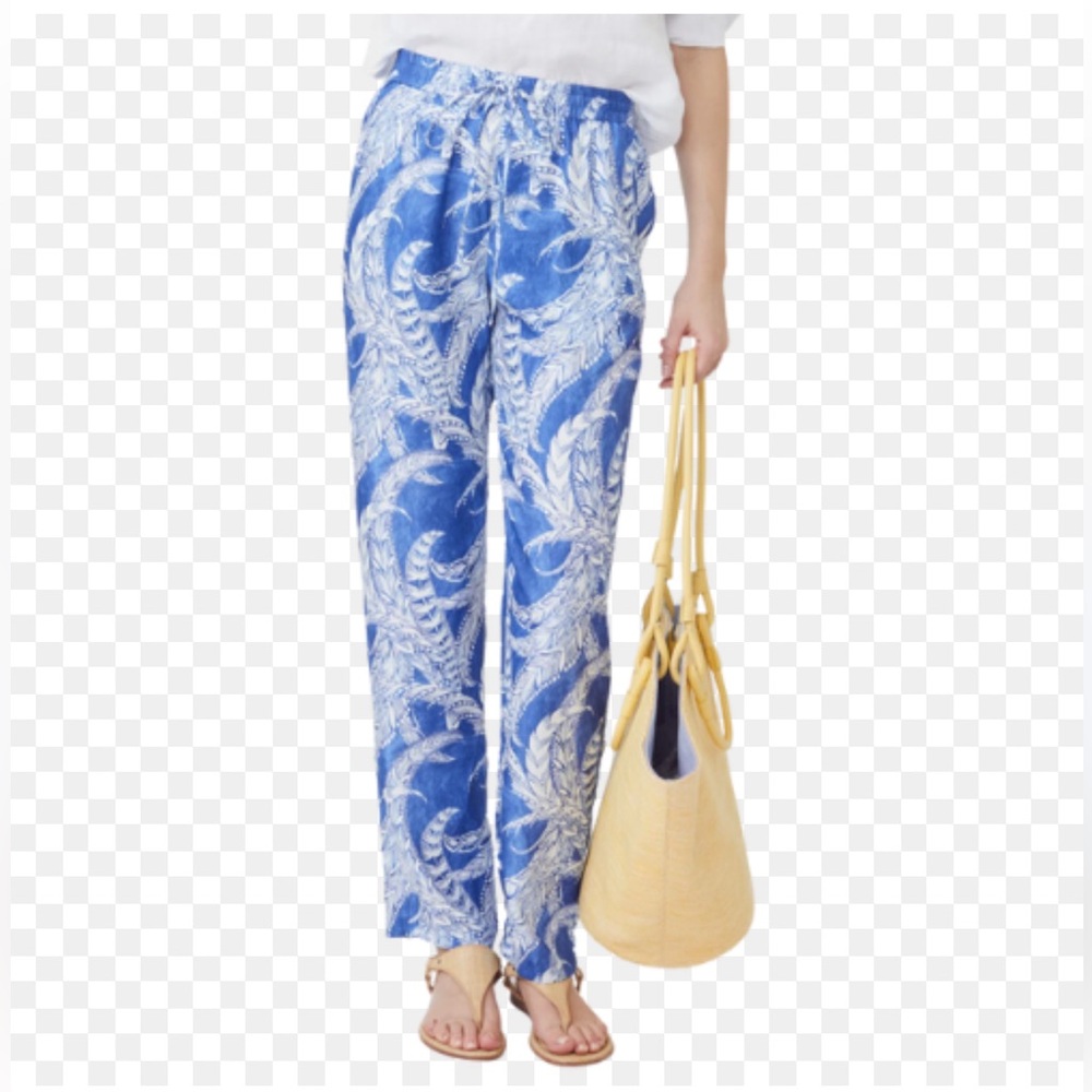 NWT J.McLaughlin Giada Printed Flat Front Elastic Drawstring Waist Pull-On Pants